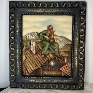 Vintage Genuine Artini Sculptured Engraving, Fiddler On The Roof 4 dimensional